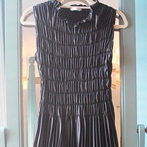 Black Dress with Pleated Skirt